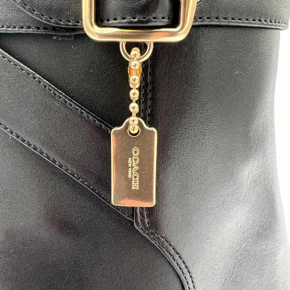 COACH Olivia Leather Black Ankle Booties - Picture 6 of 15